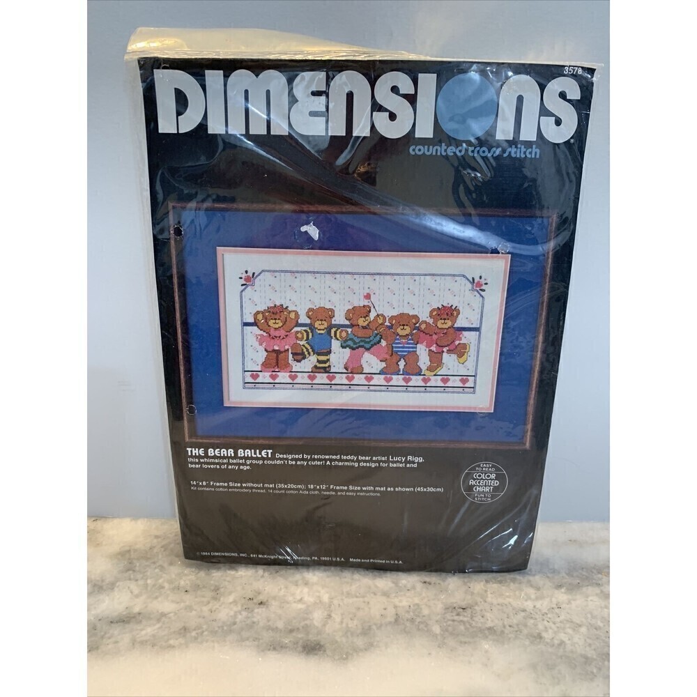 Vintage Dimensions Counted Cross Stitch 1987 THE BEAR BALLET Friends 3578